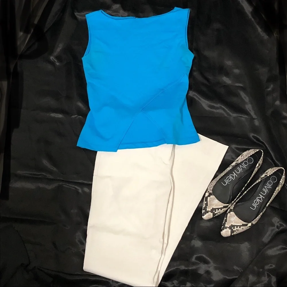 Forever 21 blue top w/belly button cut out Size L —#086 - Picture 10 of 13